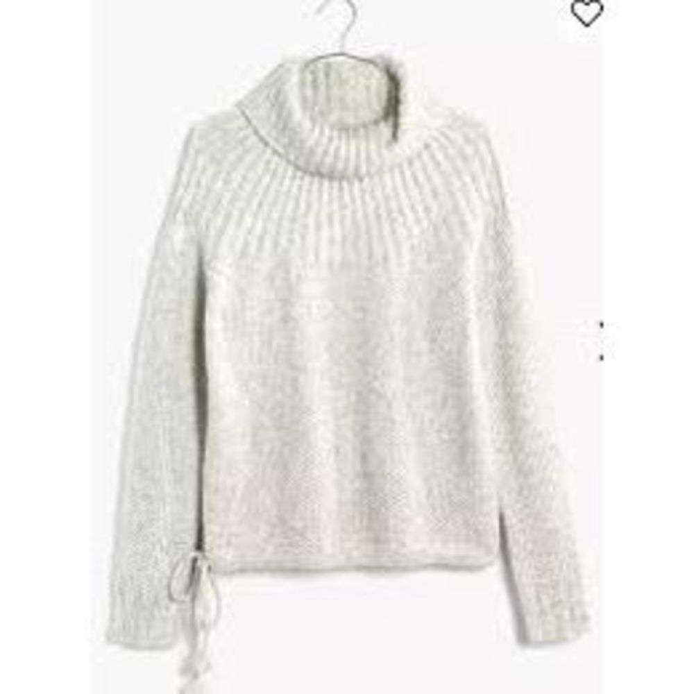Madewell Turtleneck Knit-rib Long Sleeve Drawstring Hem Mohair Sweater Size XS